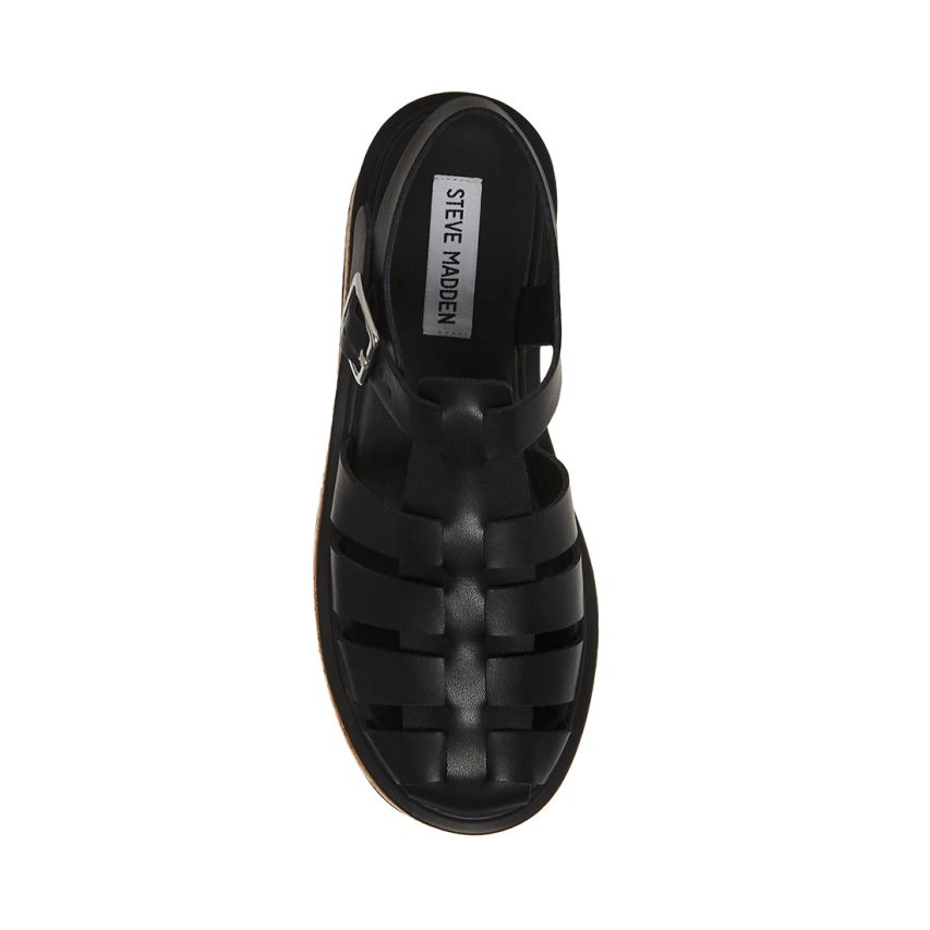 Sandalias de Plataforma Steve Madden Lazlo Cuero Mujer Negras | ES ZC10E6